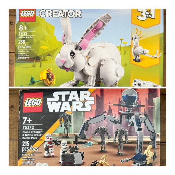 LEGO White Rabbit and Star Wars Clone Trooper And Battle Droid Battle Pack 2-PK